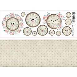 Лист с картинками 10х30 см "МурТильда. Часы" (ScrapMania)