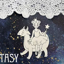 Украшение из чипборда "Принцесса и дракон 1435" (Fantasy)