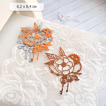 Нож "Часы с шестеренками и ключами", 6,2х8,4 см (ScrapMania)