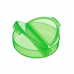 Контейнер круглый, 2 секции, цвет салатовый