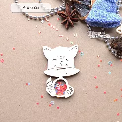 Шейкер "Новогодняя Ванилька. Лисичка. Маленький", 4х6 см (ScrapMania) Шейкер "Новогодняя Ванилька. Лисичка. Маленький", 4х6 см (ScrapMania)