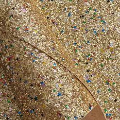 Отрез экокожи А4 "Блестки и звездочки. Золото" Отрез экокожи А4 "Блестки и звездочки. Золото"