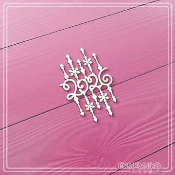 Чипборд "Новогодняя надпись 2026 с гирляндами", 3,6х5,5 см  (СкрапМагия)