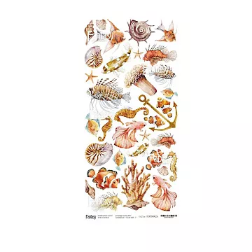 Тканевый лист 13х27 см "Теплое море 15. Для вырезания" (Fantasy)