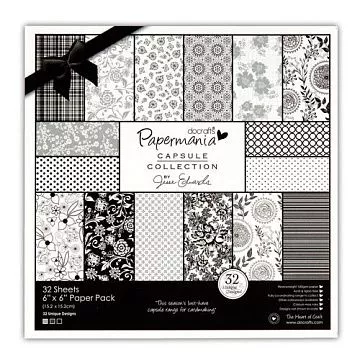 Набор бумаги 15х15 см "Черное и белое", 32 листа (DoCrafts)