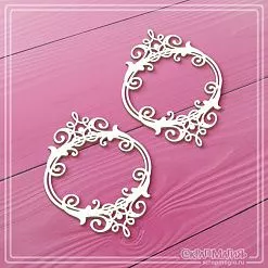 Чипборд "Овальные рамки с завитками 6", 5х6,6 см (СкрапМагия)