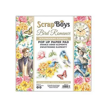 Набор бумаги 15х15 см "Bird Romance. Для вырезания", 24 листа (ScrapBoys)