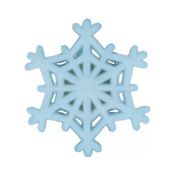 Пуговица пластиковая "Снежинка", цвет голубой (Gamma)