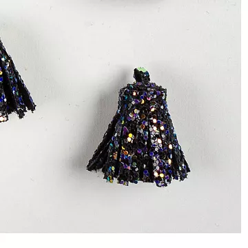 Украшение для обложки "Кисточка с пайетками. Черная", 2,5 см, 1 шт