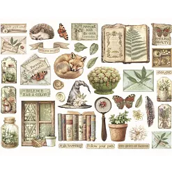 Набор вырубок из плотного картона "Herbarium Silvae", 40 шт (Stamperia)