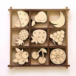 Набор деревянных украшений "Фрукты" (Орландо)