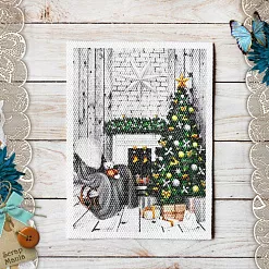 Тканевая карточка "Сканди Новый Год. Камин" (ScrapMania)