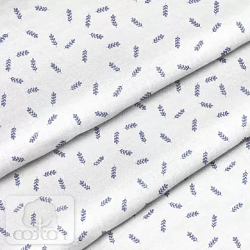 Отрез ткани 79х50 см "Веточки на белом" (Cotton)