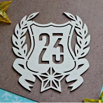 Украшение из чипборда "Рамка с цифрой. 23 февраля 1156" (Fantasy)