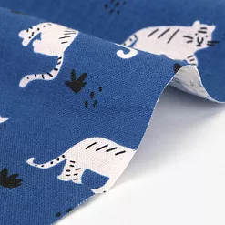 Отрез ткани 75х45 см "Лен. Doodling tiger blue" (Daily Like)