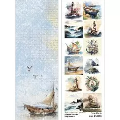 Лист с картинками 10х30 см "Тихая гавань. Карточки" (ScrapMania)
