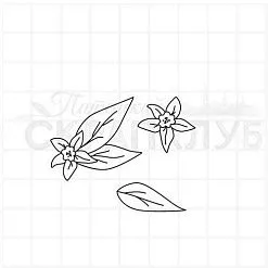 Штамп "Цветы лимона", 2х3,5 см (Скрапклуб)