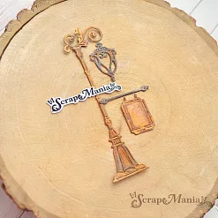 Нож "Усадьба. Уличный фонарь и вывеска", 3,6х11,1 см (ScrapMania)