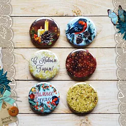 Набор фишек "Новогоднее счастье. Снегирь" (ScrapMania)