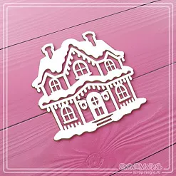 Чипборд "Большой заснеженный домик с гирляндами", 7х7 см (СкрапМагия) Чипборд "Большой заснеженный домик с гирляндами", 7х7 см (СкрапМагия)