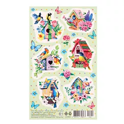 Наклейки 10х16 см "Скворечник. Бабочки и птицы" Наклейки 10х16 см "Скворечник. Бабочки и птицы"