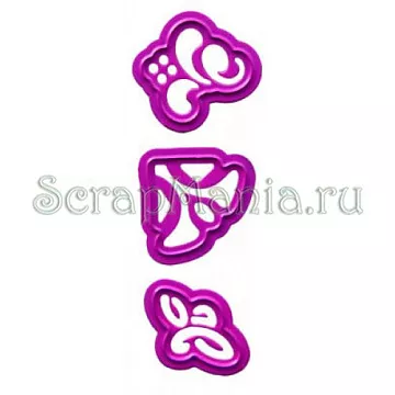 Набор ножей для вырубки и тиснения "Завитки, уголки" (Joy crafts)