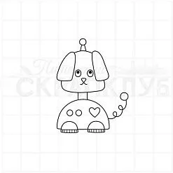 Штамп "Робот собака", 3,8х5 см (Скрапклуб)