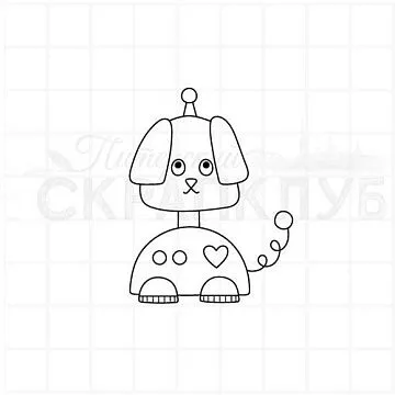 Штамп "Робот собака", 3,8х5 см (Скрапклуб)