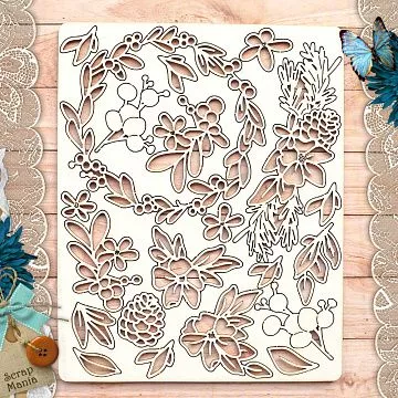 Чипборд "Новогодняя Ванилька. Цветы" (ScrapMania)