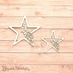 Чипборд "Имбирное Рождество. Шейкер. Новогодняя звезда. Мини" (ScrapMania)