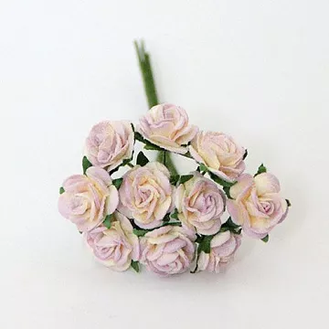 Букет мини розочек "Сиреневые с молочным" (Craft)