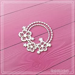 Чипборд "Круглая рамка с цветами", 5х5 см (СкрапМагия)