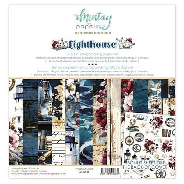 Набор бумаги 30х30 см "Lighthouse", 12 листов (Mintay)