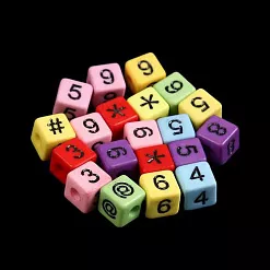 Набор бусин "Цифры на цветных кубиках. Большие" (АртУзор) Набор бусин "Цифры на цветных кубиках. Большие" (АртУзор)