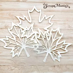 Чипборд "Школьный вальс. Шейкер. Кленовый лист большой" (ScrapMania) Чипборд "Школьный вальс. Шейкер. Кленовый лист большой" (ScrapMania)