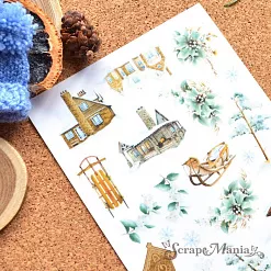 Набор наклеек А6 "Дачный Новый Год. Санки" (ScrapMania) Набор наклеек А6 "Дачный Новый Год. Санки" (ScrapMania)