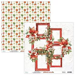 Бумага 30х30 см "Holly Jolly 04" (Mintay)