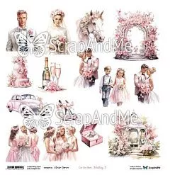 Бумага 30х30 "Pink Roses.Wedding 5" (ScrapAndMe)