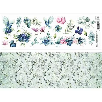 Лист с картинками 10х30 см "Весенний этюд. Цветы" (ScrapMania)