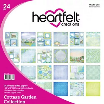 Набор бумаги 30х30 см "Cottage garden", 24 листа (Heartfelt Creations)