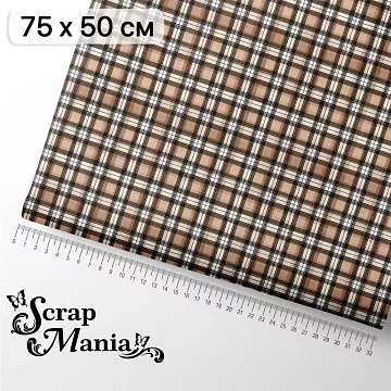 Отрез ткани 75х50 см "Элементарно, Ватсон! Классическая клетка" (ScrapMania)