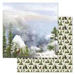 Набор бумаги 20х20 см "Тайга", 12 листов (ScrapMania)