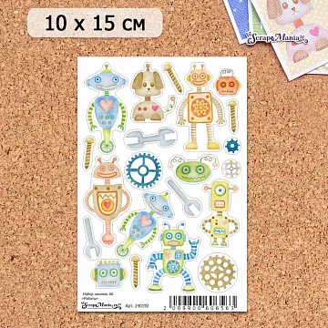 Набор наклеек А6 "Роботы" (ScrapMania)