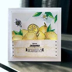 Штамп "Цветы лимона", 2х3,5 см (Скрапклуб)