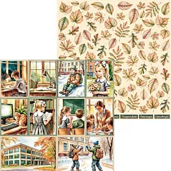 Бумага 30х30 см "Первый звонок. Карточки 2" (Scrapodelie)