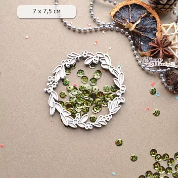 Шейкер "Новогодняя Ванилька. Венок. Маленький", 7х7,5 см (ScrapMania)