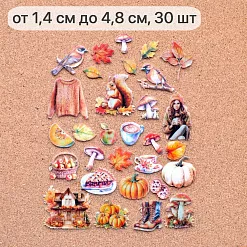 Набор тканевых высечек "Художница Осень", 30 шт (ScrapMania)