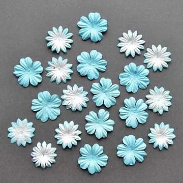 Набор бумажных цветочков "Голубой" (ScrapBerry's)