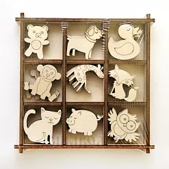Набор деревянных украшений "Зверята" (Орландо) Набор деревянных украшений "Зверята" (Орландо)