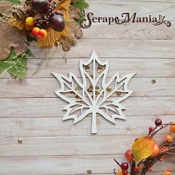 Чипборд "Школьный вальс. Шейкер. Кленовый лист большой" (ScrapMania) Чипборд "Школьный вальс. Шейкер. Кленовый лист большой" (ScrapMania)